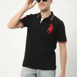R&B Black Regular Fit Polo T-Shirt-picture-18