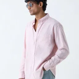 WES Casuals by Westside Pink Striped Relaxed-Fit Cotton-Blend Shirt-picture-30