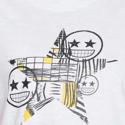 Clovia Light Grey & Black Printed T-Shirt With Shorts image 5