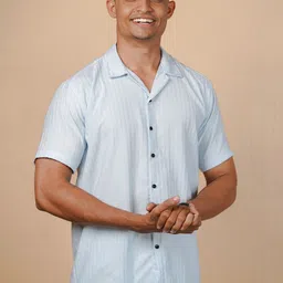 Metronaut Textured Cuban Collar Cotton Regular Fit Shirt-picture-26