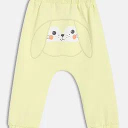 MINI KLUB Cotton Knit Animal Patch Back Detailed Diaper Pajama - Yellow image 3