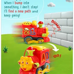 Babyhug Musical Bump & Go Loco Engine Truck - Red image 3