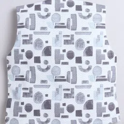 Fourfolds Cotton Blend Woven Abstract Printed 3 Piece Party Suit With Bow Set - Grey image 4