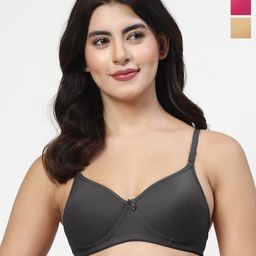 LILY Pack Of 3 Full Coverage Lightly Padded T-shirt Bra-picture-45