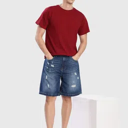 Bene Kleed Men Washed Denim Shorts Technology image 5