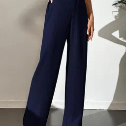 BROADSTAR Women Smart High-Rise Stretchable Regular Trousers image 5