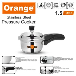 Orange Cookware Triply Stainless Steel Pressure Cooker 1.5L Outer Lid image 5