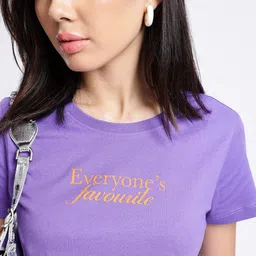 glitchez Cool Vibe Typography Printed Cropped T-shirt image 4