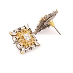 Bhana Fashion Rhodium-Plated American Diamond Studs image 3