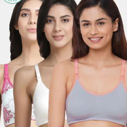 Inner Sense Multicolored Non Wired Non Padded Nursing Bra (Pack Of 3)-picture-32