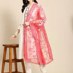 Saadgi Pink Embroidered Dupatta-image-44