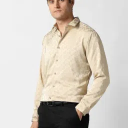 Van Heusen Beige Slim Fit Texture Shirt image 3