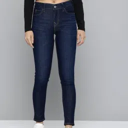Levi's Women's Blue Mid Rise 710 Super Skinny Fit Jeans-picture-21