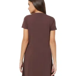 Soie Brown Cotton Printed Sleep T-Shirt image 2