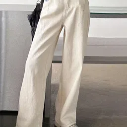 NU CLOTHS Women Comfort Wide Leg High-Rise Stretchable Jeans-picture-30