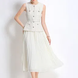 JC Collection Accordion Pleats Midi Dress-image-8