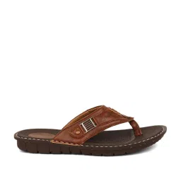 Bata Men's Cognac Thong Sandals image 1