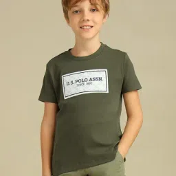 U.S. Polo Assn. Boys Green Brand Appliqued Regular Fit T-Shirt-picture-28