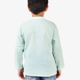 Fabindia Kids Aqua Blue Cotton Embroidered Salwar Set image 2