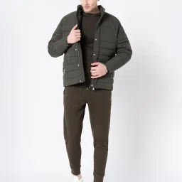 Red Tape Olive Full Sleeves Mock Collar Jacket image 5