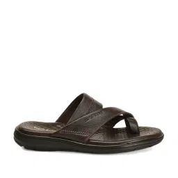 Hush Puppies by Bata Men's Brown Cross Strap Sandals image 1