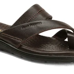 Hush Puppies by Bata Men's Brown Cross Strap Sandals image 4