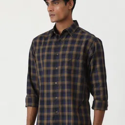 Greenfibre Men Slim Fit Opaque Checked Casual Shirt image 4