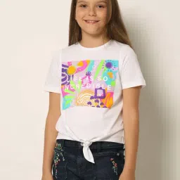 VERO MODA GIRL White Cotton Printed T-Shirt-picture-33