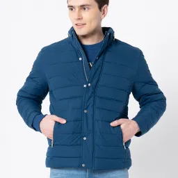 Red Tape Teal Full Sleeves Mock Collar Jacket image 1