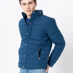 Red Tape Teal Full Sleeves Mock Collar Jacket image 3