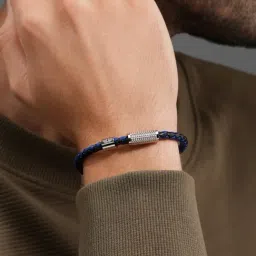 Police Blue & Black Urban Texture Charms Casual Bracelet-image-11