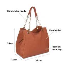 Mochi Tan Textured Medium Shoulder Handbag image 3