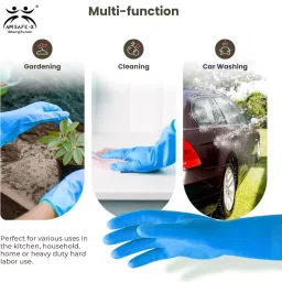 Swavind Safety Hand Gloves Natural Rubber Blue Free Size (Pack of 12 Pair) image 4