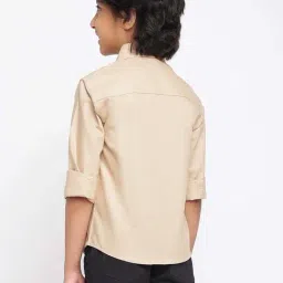 Tales & Stories Kids Beige Cotton Regular Fit Full Sleeves Shirt image 2