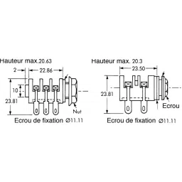 RS PRO Jack Connector 6.35 mm Panel Mount Mono Socket 2 Pole, 1104563 image 2