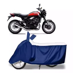 Auto Pearl Bike Cover for Kawasaki Z900 RS Cafe Racer BS6 (White & Blue)-picture-18