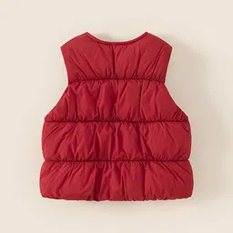 LULU & SKY Girls Self Design Collarless Puffer Jacket image 4