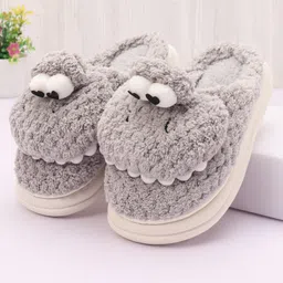Oh! Pair Slip On Winter Shoes with Applique - Light Grey-picture-12