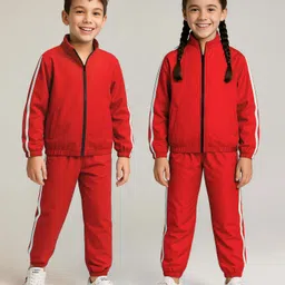 Pine Active Woven Full Sleeve Tracksuit with Tape Detailing - Red-picture-18
