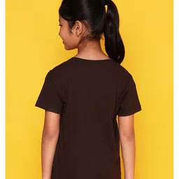 NUSYL Cotton Blend Half Sleeves Jellyfish Printed Tee - Brown image 3