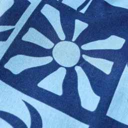 Babyhug Cotton Knit Full Sleeves Footed Sleepsuit with Beach Theme Print - Navy Blue image 3