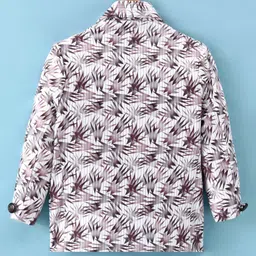 Radutu Full Sleeves Abstract Printed Blazer With Tee Set - Grey & White image 3