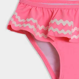 Mi Arcus Sleeveless Lace Embellished Coordinating Swim Top & Bottom Set - Pink image 5