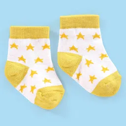 Cute Walk by Babyhug Non Terry Ankle Length Anti Bacterial Socks Striped Pack of 3 - Yellow image 5