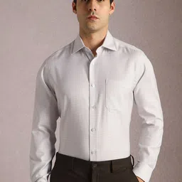 Louis Philippe Men Geometric Printed Spread Collar Cotton Formal Shirt-picture-21