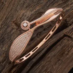 Kushal's Fashion Jewellery Rose-Gold Tone Kada for Women-picture-44