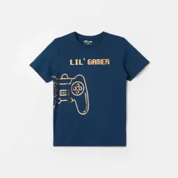 Fame Forever by Lifestyle Boys Teal Cotton Graphic T Shirt-image-34