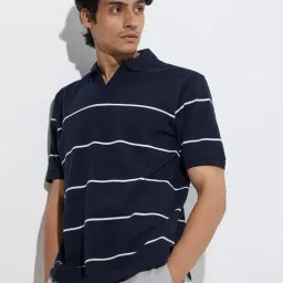 WES Casuals by Westside Navy Relaxed-Fit Cotton-Blend Polo T-Shirt-image-28