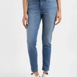 Levi's Women's Blue Mid Rise 711 Skinny Fit Jeans-image-1