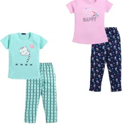 Todd N Teen Kids Multi Cotton Printed T-Shirts & Pajamas Set-picture-27